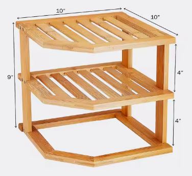 Dish Storage Organizer Bamboo Corner Rack Tableware stand